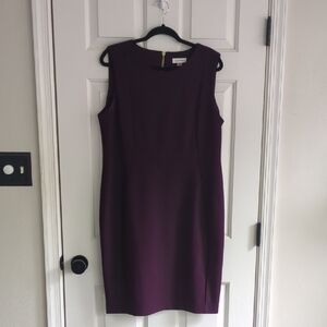 Calvin Klein Purple Sheath Midi Dress